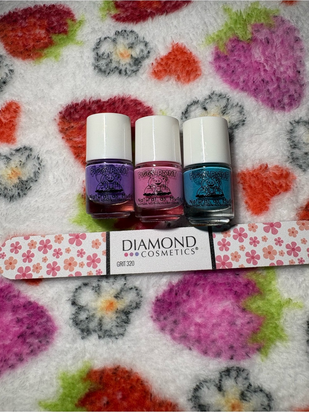 Piggypaint Trio Nail Polish Set with Diamond Cosmetics Nail File